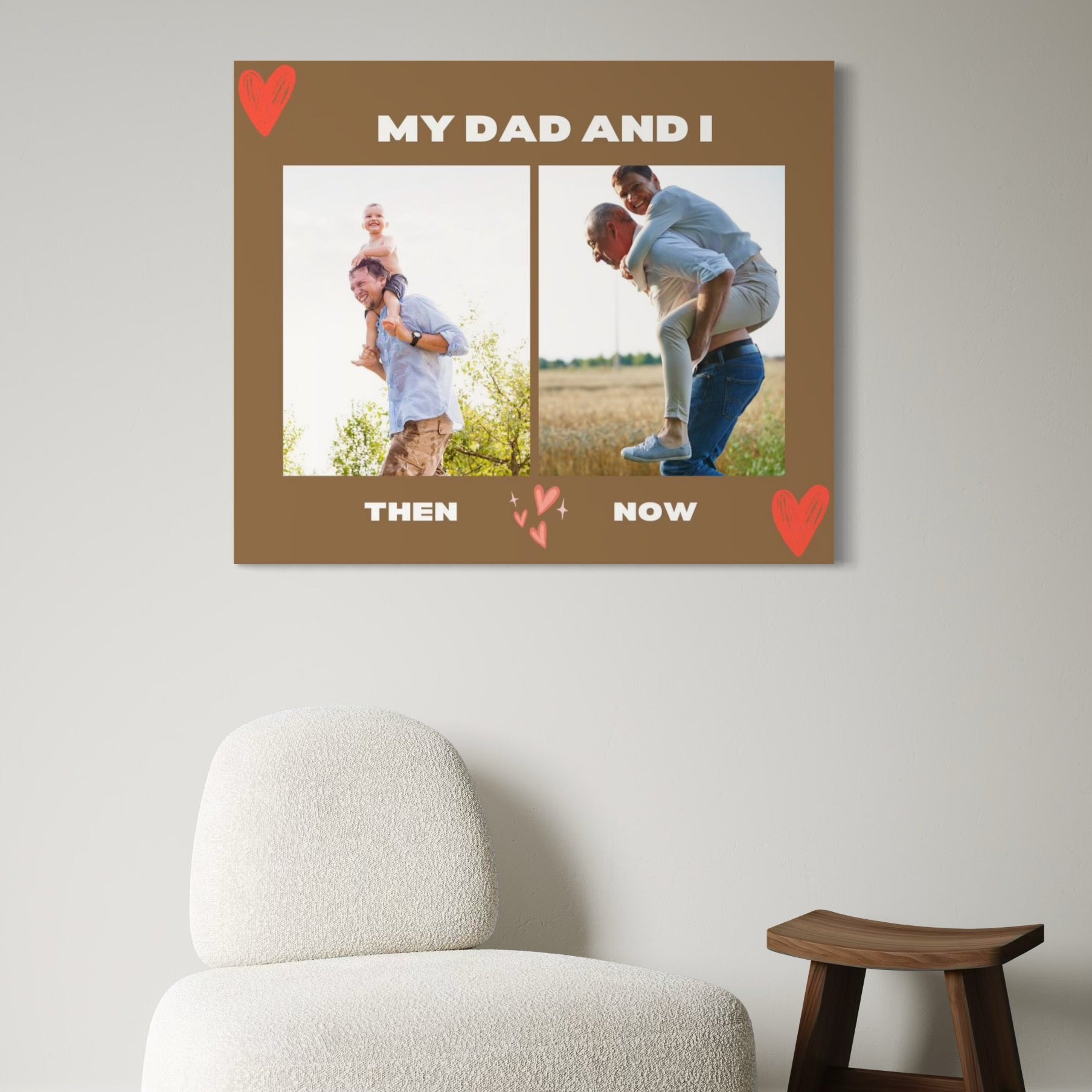 Tablou canvas cu colaj foto tata, tablou canvas pentru perete